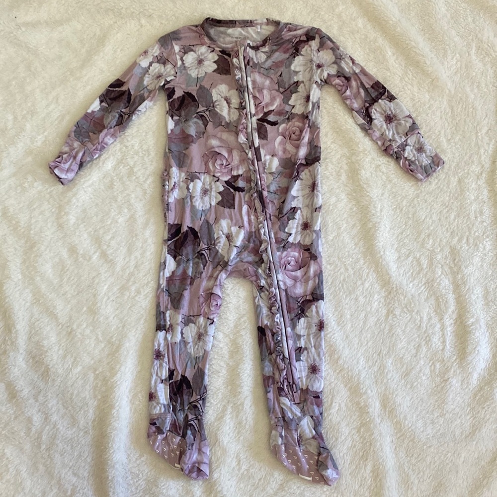 Posh Peanut Nikki Footie Ruffled Zipper One Piece 12-18m
